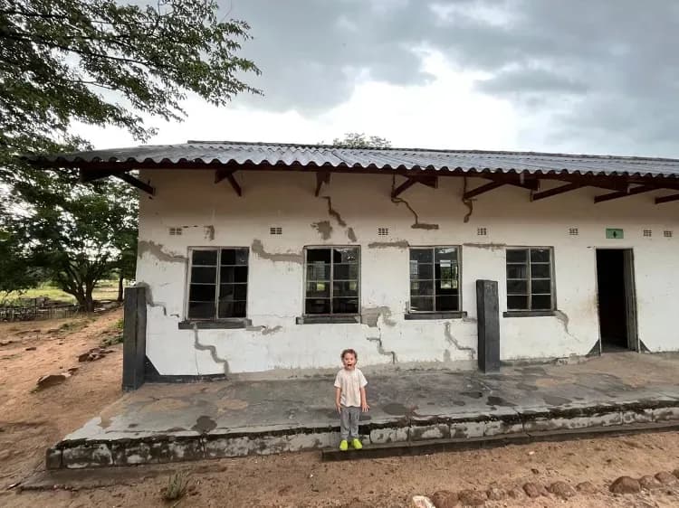 Cracked walls and failing infrastructure at the local primary school