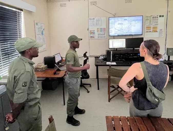 The operations room at Chizarira, with wall boards tracking patrols and deployments